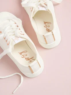 Lipsy Low Top Lace-Up Canvas Baseball Trainers^ Sneakers