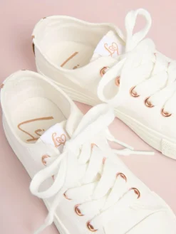 Lipsy Low Top Lace-Up Canvas Baseball Trainers^ Sneakers