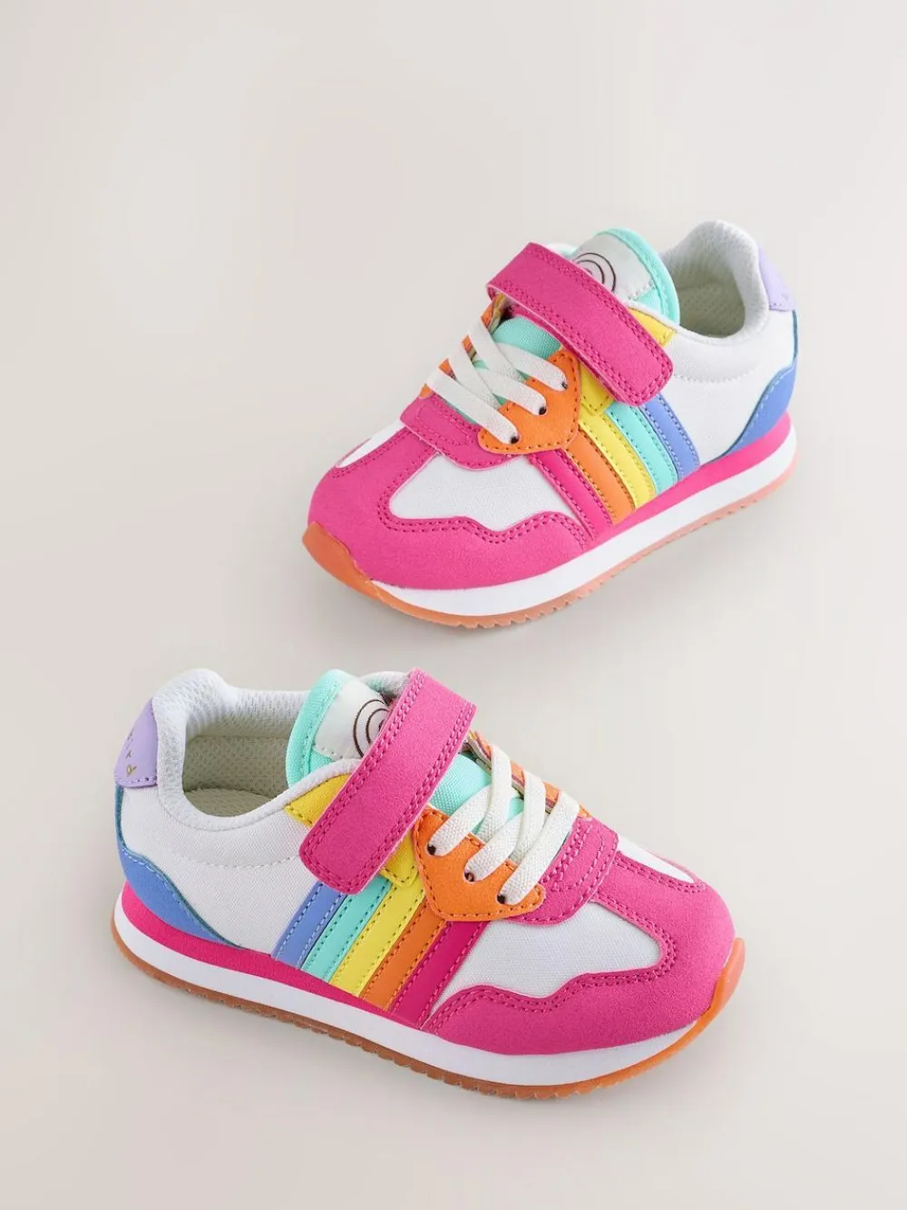 Little Bird by Jools Oliver Pink Younger Pastel Rainbow Retro Runner Trainers^ Sneakers|Boots