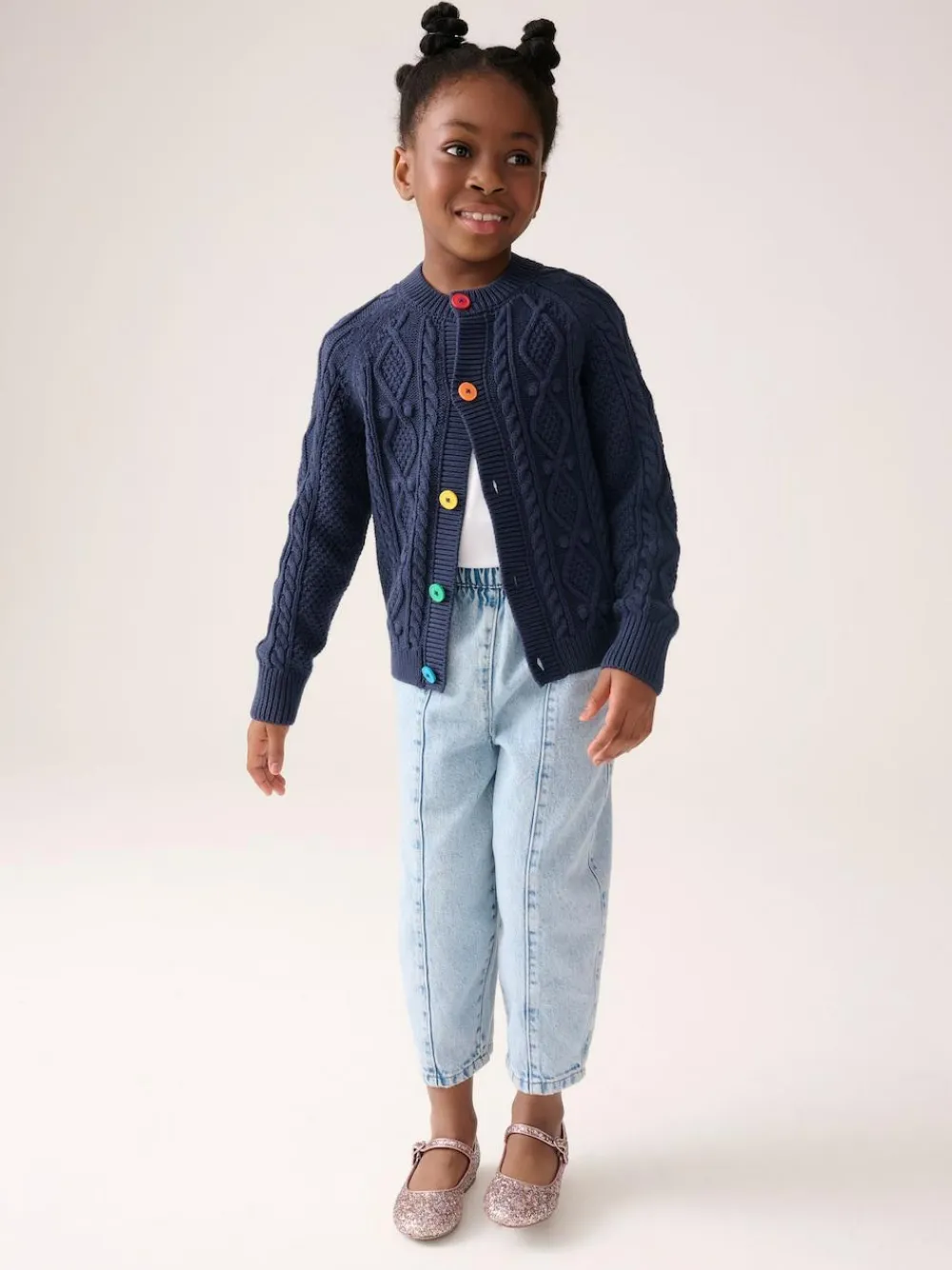 Little Bird by Jools Oliver Knitted Cable Cotton Cardigan^BOY Knitwear|Knitwear