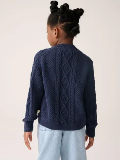 Little Bird by Jools Oliver Knitted Cable Cotton Cardigan^BOY Knitwear|Knitwear