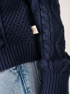 Little Bird by Jools Oliver Knitted Cable Cotton Cardigan^BOY Knitwear|Knitwear