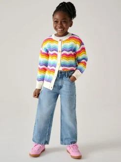 Discount Little Bird by Jools Oliver Multi 100% Cotton Wavy Stripe Knitted Cardigan