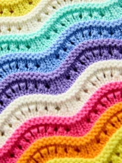 Discount Little Bird by Jools Oliver Multi 100% Cotton Wavy Stripe Knitted Cardigan