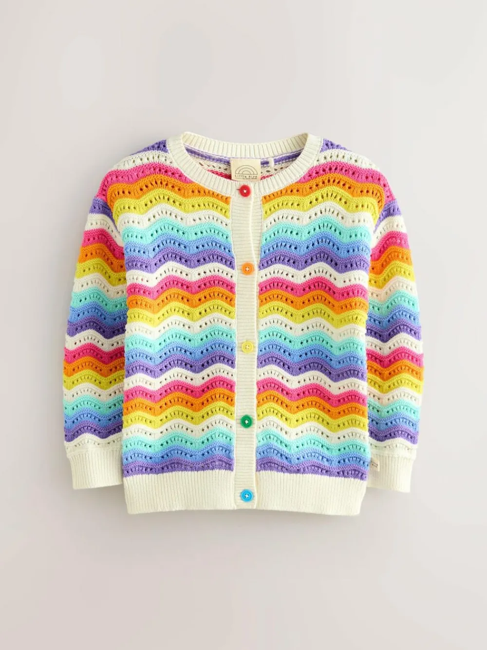 Discount Little Bird by Jools Oliver Multi 100% Cotton Wavy Stripe Knitted Cardigan