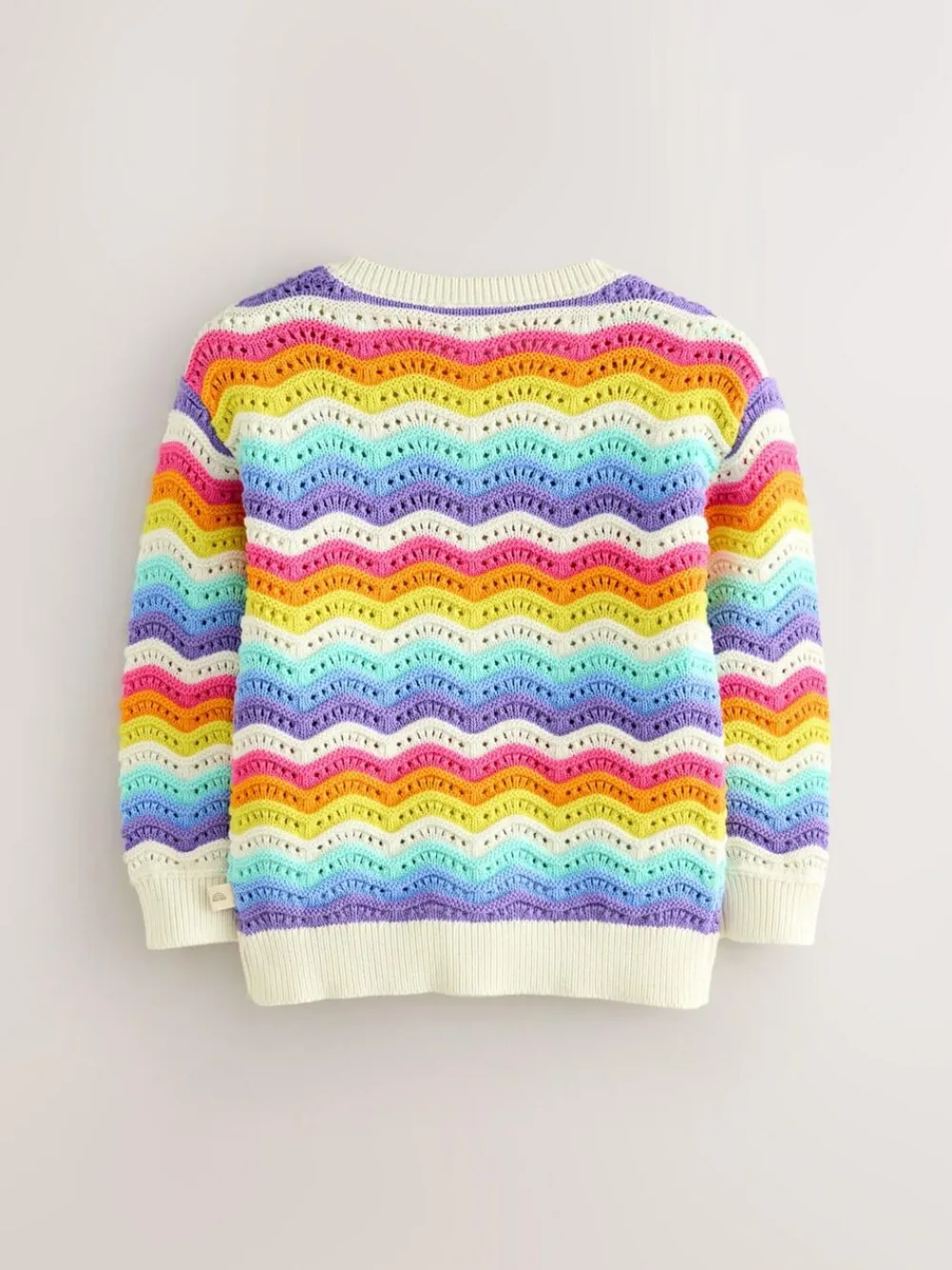 Discount Little Bird by Jools Oliver Multi 100% Cotton Wavy Stripe Knitted Cardigan