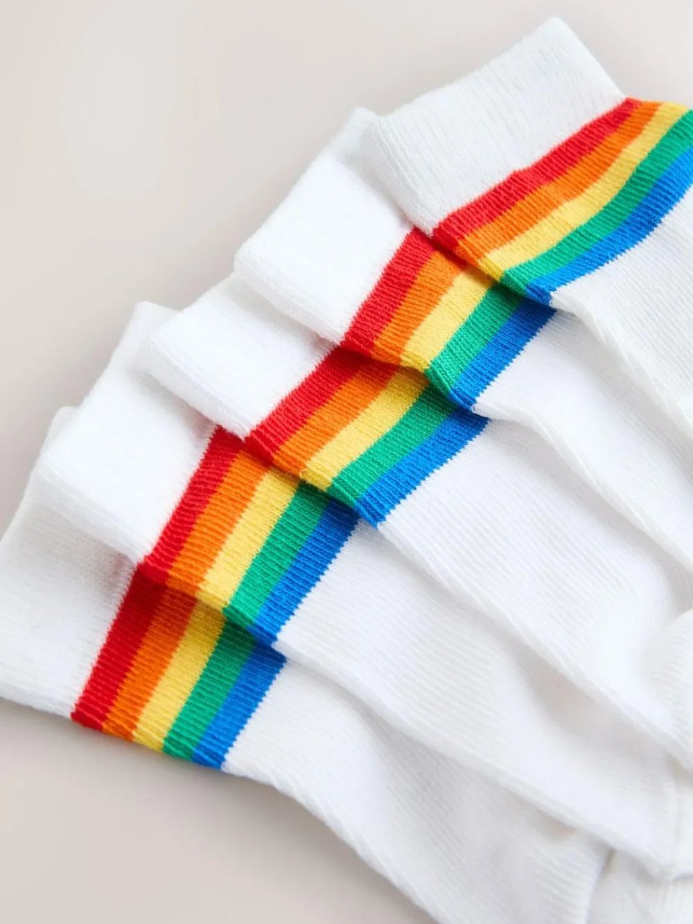 Best Little Bird by Jools Oliver White Bright Rainbow Stripe Socks Baby 5 Pack