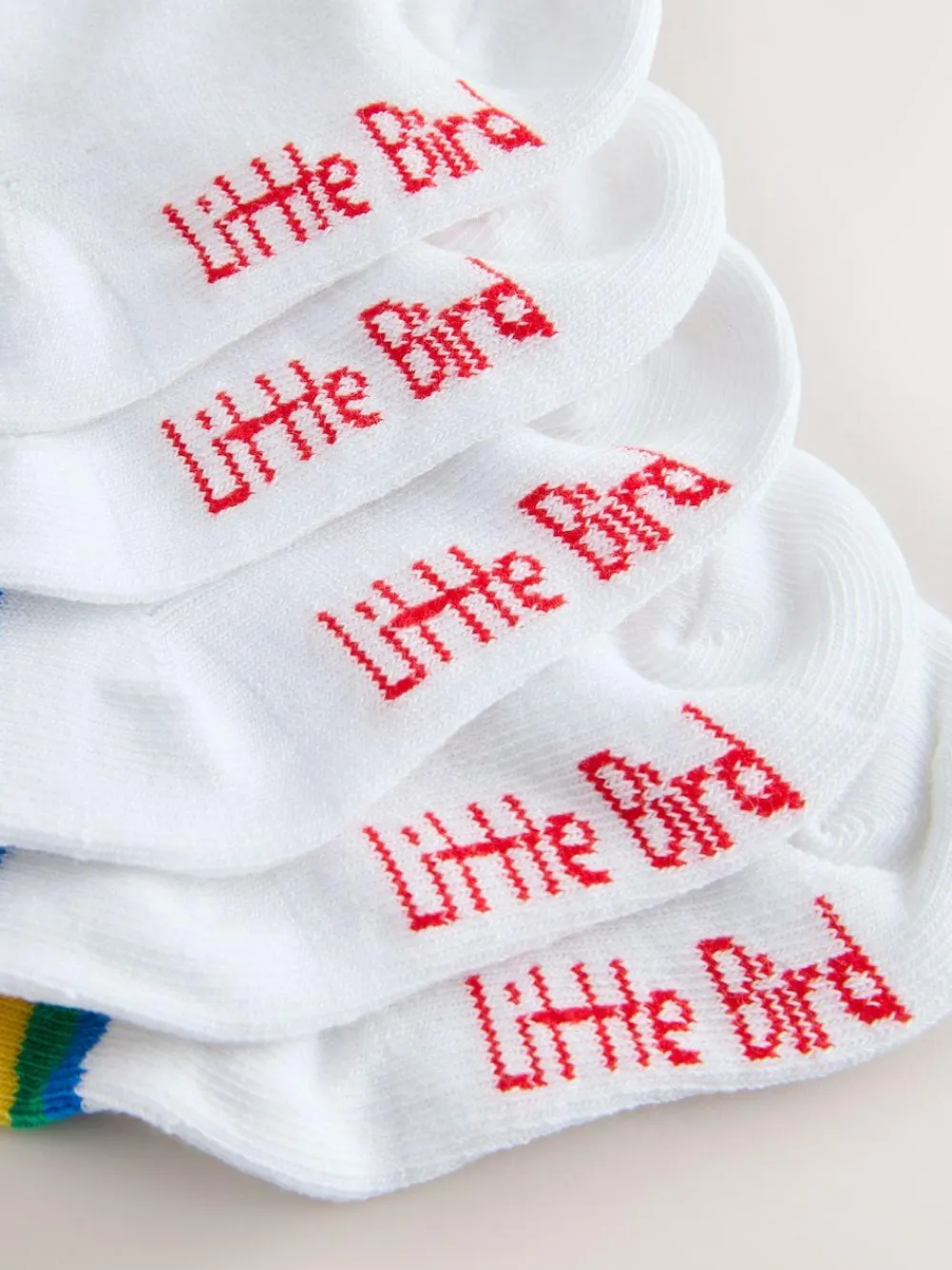 Best Little Bird by Jools Oliver White Bright Rainbow Stripe Socks Baby 5 Pack