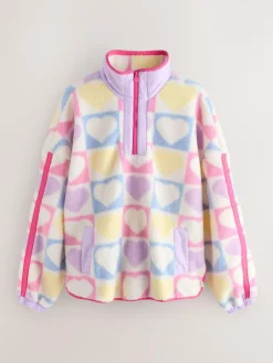 Little Bird by Jools Oliver Multi Heart Colourblock Borg Fleece^Women Hoodies & Sweatshirts|Coats & Jackets