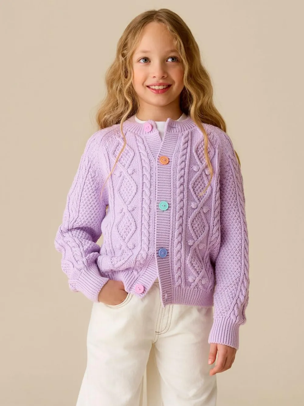 Little Bird by Jools Oliver Knitted Cable Cotton Cardigan^ Knitwear|Knitwear