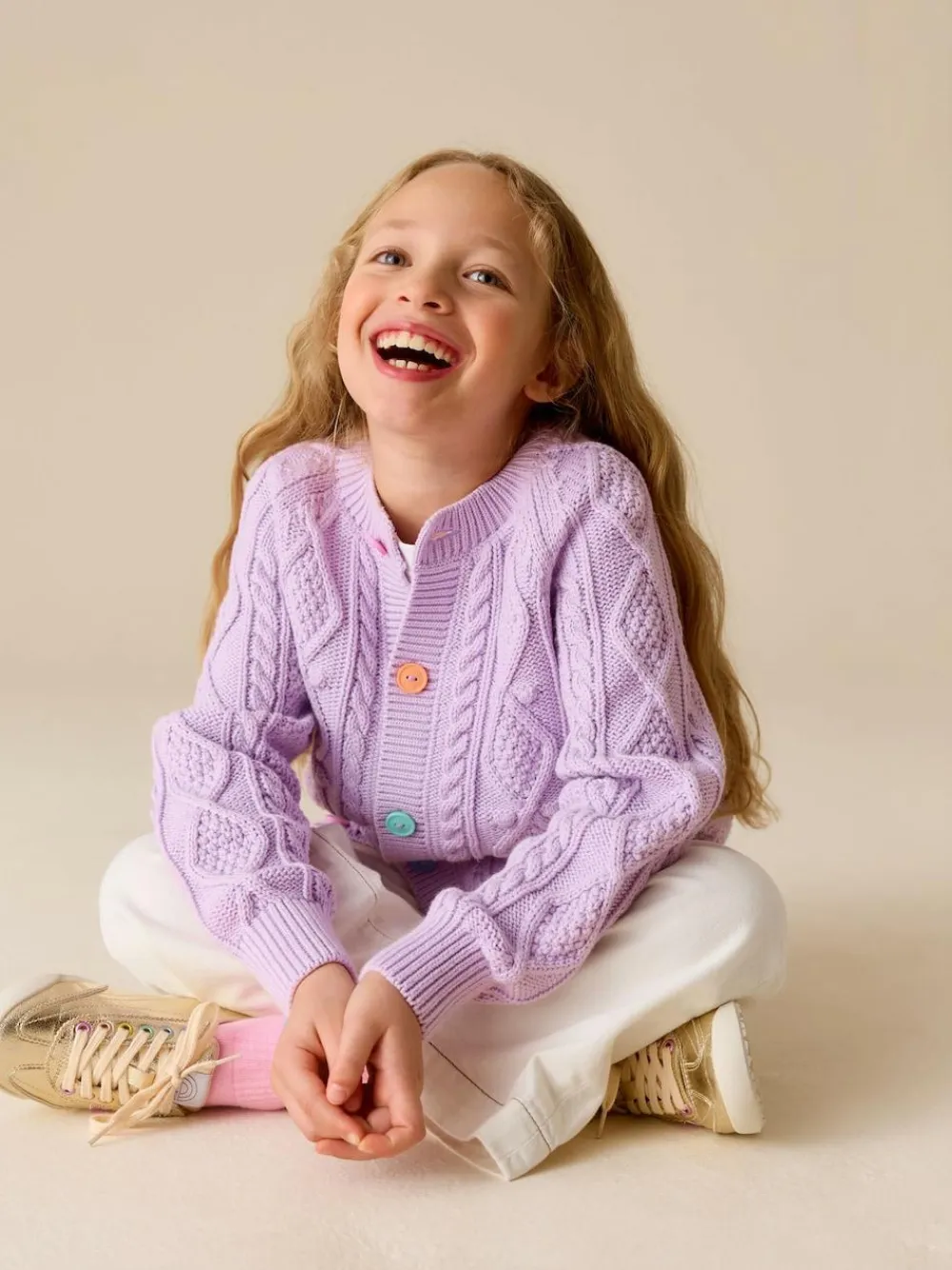 Little Bird by Jools Oliver Knitted Cable Cotton Cardigan^ Knitwear|Knitwear