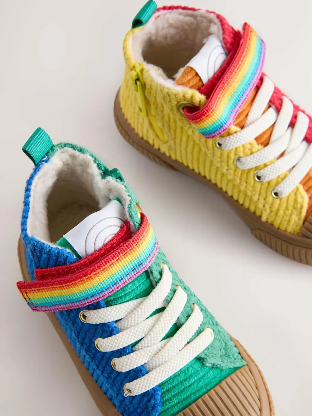 Little Bird by Jools Oliver Corduroy Borg Lined Hi-Top Trainers^BOY Sneakers|Sneakers