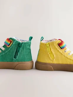 Little Bird by Jools Oliver Corduroy Borg Lined Hi-Top Trainers^BOY Sneakers|Sneakers