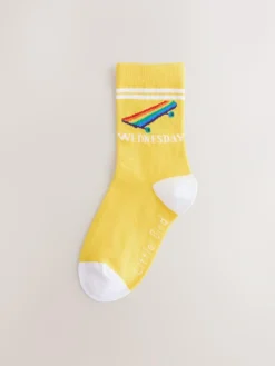 Best Little Bird by Jools Oliver Multi Bright Rainbow Days Of The Week Socks 7 Pack