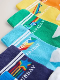 Best Little Bird by Jools Oliver Multi Bright Rainbow Days Of The Week Socks 7 Pack
