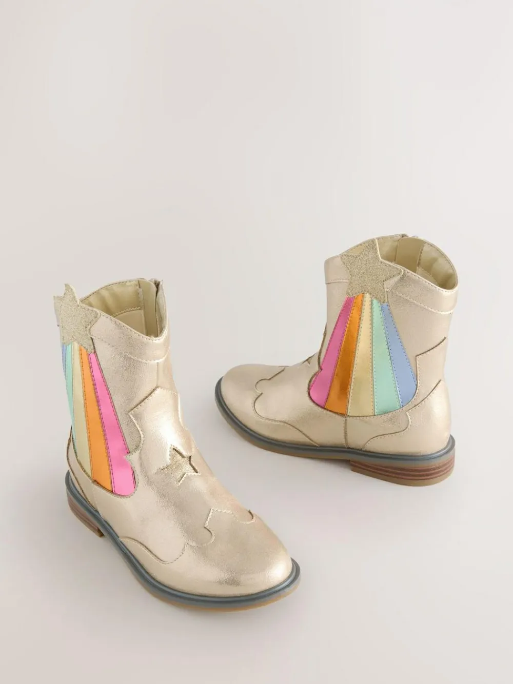 Best Little Bird by Jools Oliver Gold Metallic Western Ankle Boots