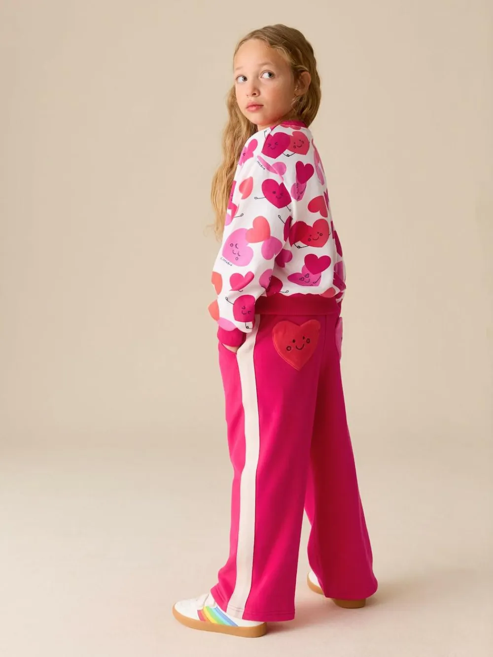 New Little Bird by Jools Oliver Red/Pink Sweater and Joggers Set 2 Piece