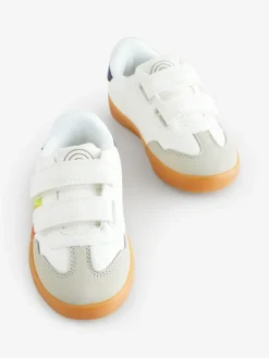 Little Bird by Jools Oliver White Younger Gum Sole Trainers with Rainbow Stripe^BOY Sneakers|Sneakers