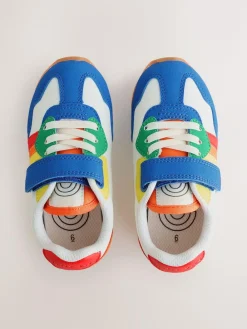 Clearance Little Bird by Jools Oliver Blue Younger Bright Rainbow Retro Runner Trainers