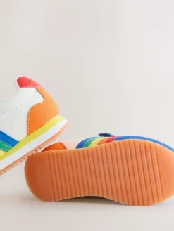 Clearance Little Bird by Jools Oliver Blue Younger Bright Rainbow Retro Runner Trainers