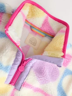 New Little Bird by Jools Oliver Multi Heart Colourblock Borg Fleece