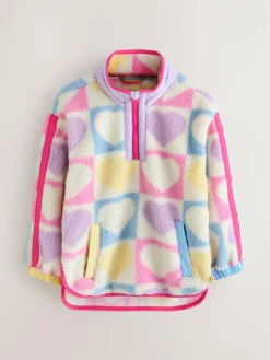 New Little Bird by Jools Oliver Multi Heart Colourblock Borg Fleece