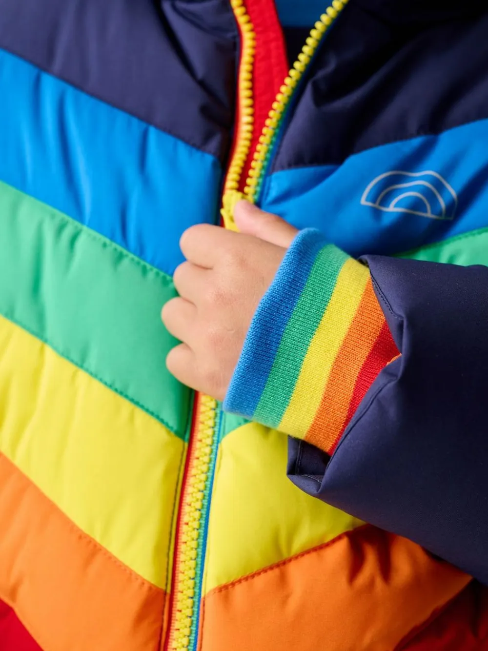 Online Little Bird by Jools Oliver Multi Bright Chevron Shower Resistant Padded Coat