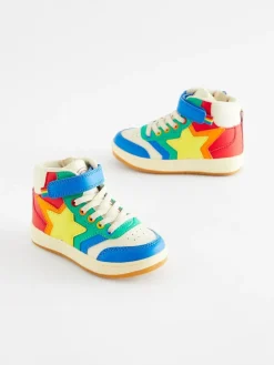 Clearance Little Bird by Jools Oliver Star Hi-Top Trainers Multi Bright