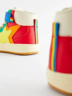 Clearance Little Bird by Jools Oliver Star Hi-Top Trainers Multi Bright