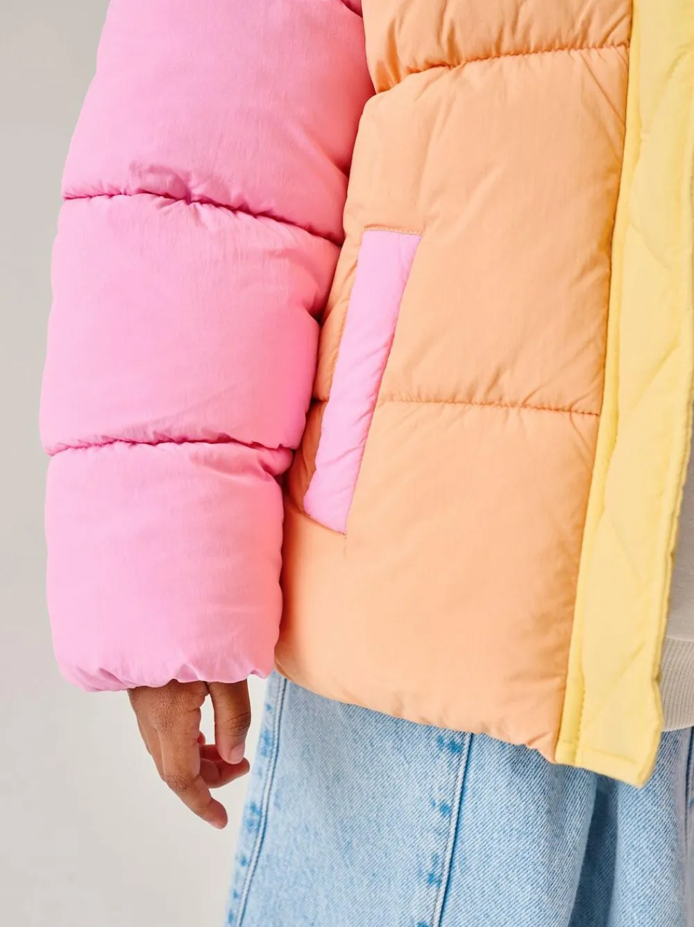Little Bird by Jools Oliver Multi Colourblock Shower Resistant Padded Coat^ Coats, Jackets & Pramsuits|Coats, Jackets & Pramsuits