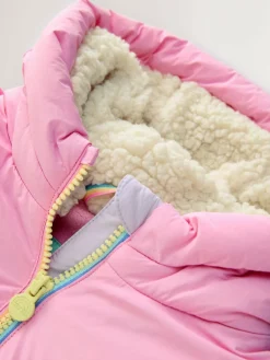 Little Bird by Jools Oliver Pink Pastel Rainbow Colourblock Shower Resistant Snowsuit^ Coats, Jackets & Pramsuits|Coats, Jackets & Pramsuits