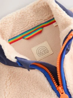 Discount Little Bird by Jools Oliver Cream Colourblock Borg Fleece