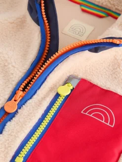 Discount Little Bird by Jools Oliver Cream Colourblock Borg Fleece