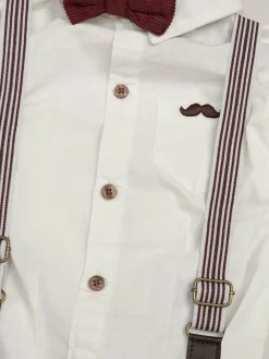Little Gent Corduroy Bow Tie Mock Shirt and Trousers With Braces Outfit Set^BOY Occasionwear|Shirts