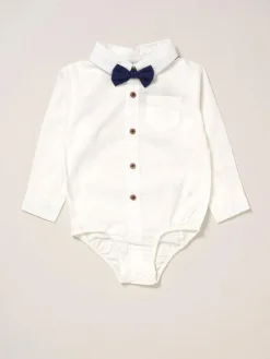 Hot Little Gent True Knit Vest, Bodysuit, Trousers and Bow Tie White Set