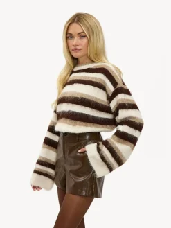 Best LOAVIES Falling Into Us Leather Look Brown Shorts