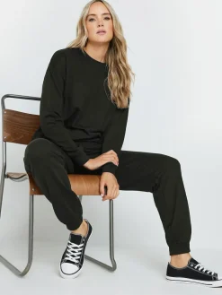 New Long Tall Sally Black Cuffed Drawstring Joggers