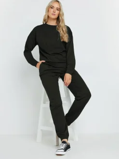 New Long Tall Sally Black Cuffed Drawstring Joggers