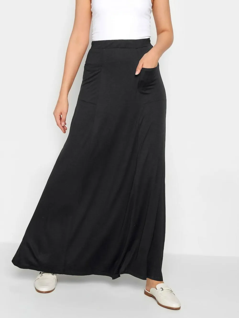 New Long Tall Sally Black Maxi Fit And Flare Skirt