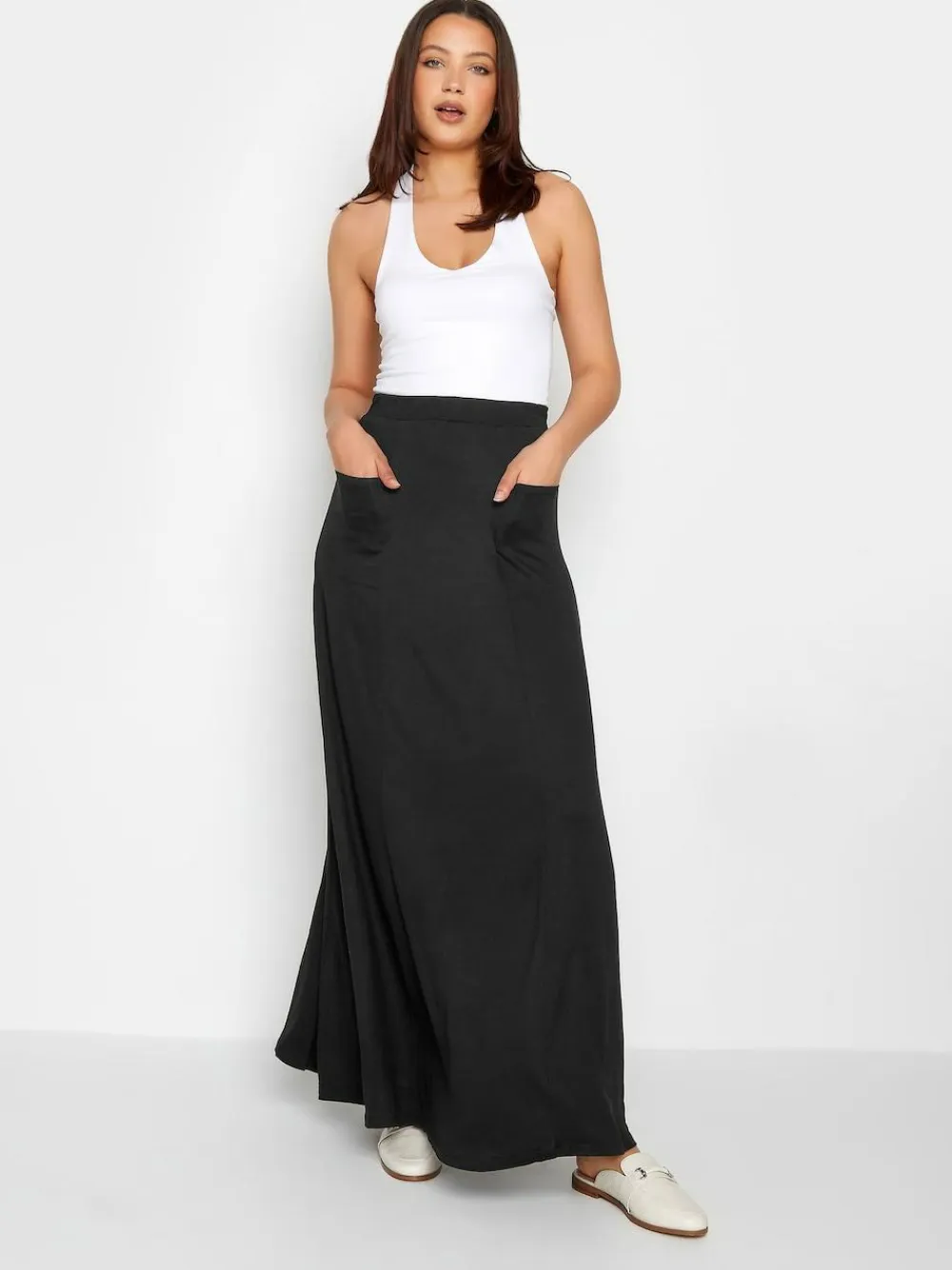 New Long Tall Sally Black Maxi Fit And Flare Skirt