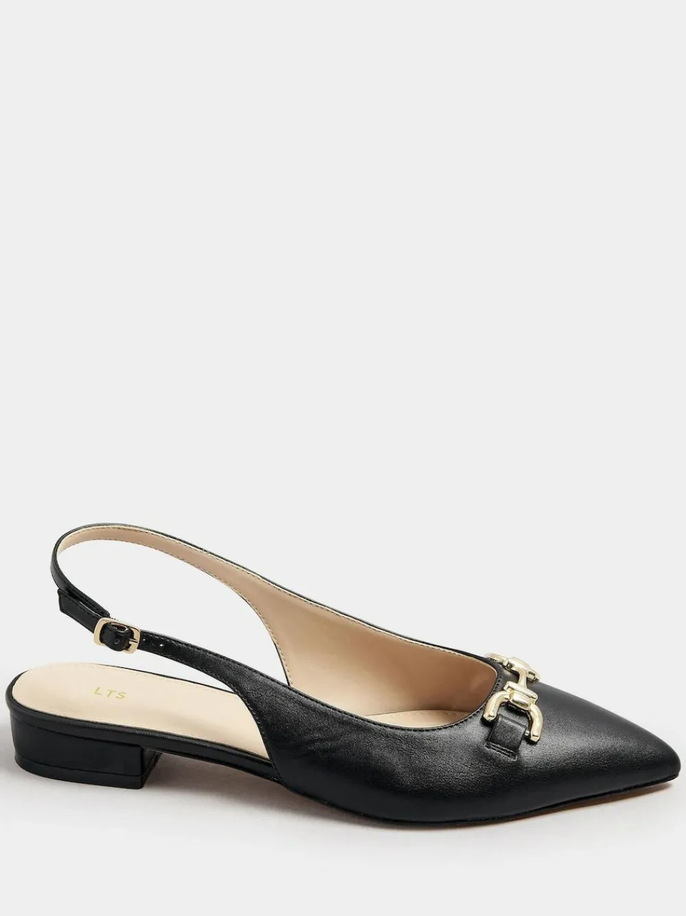 New Long Tall Sally Metal Trim Sling Back Shoes Black