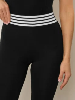 Online Long Tall Sally Black Stripe Waistband Leggings