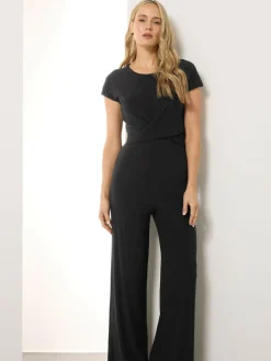 Long Tall Sally Black Twist Front ITY Jumpsuit^Women Jumpsuits & Playsuits