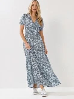 Long Tall Sally Blue Ditsy Wrap Maxi Dress^Women Maxi Dresses