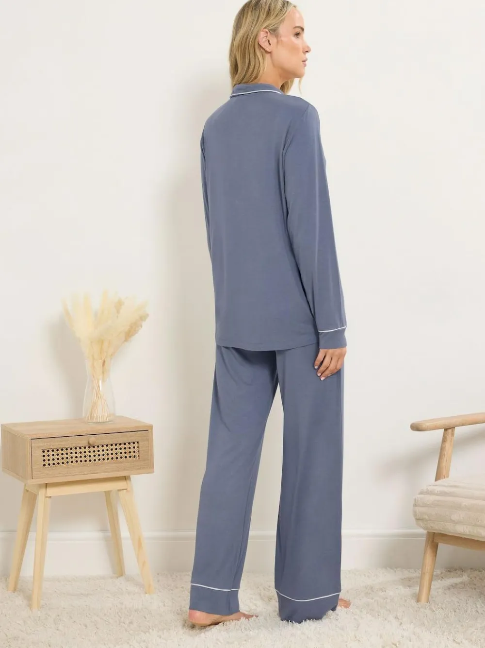 Discount Long Tall Sally Long Sleeve Pyjamas Set Blue