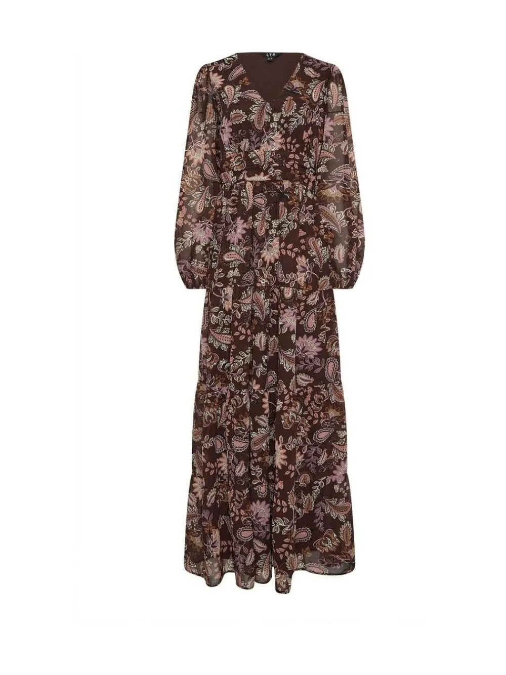 Best Long Tall Sally Brown Paisley Georgette Maxi Dress