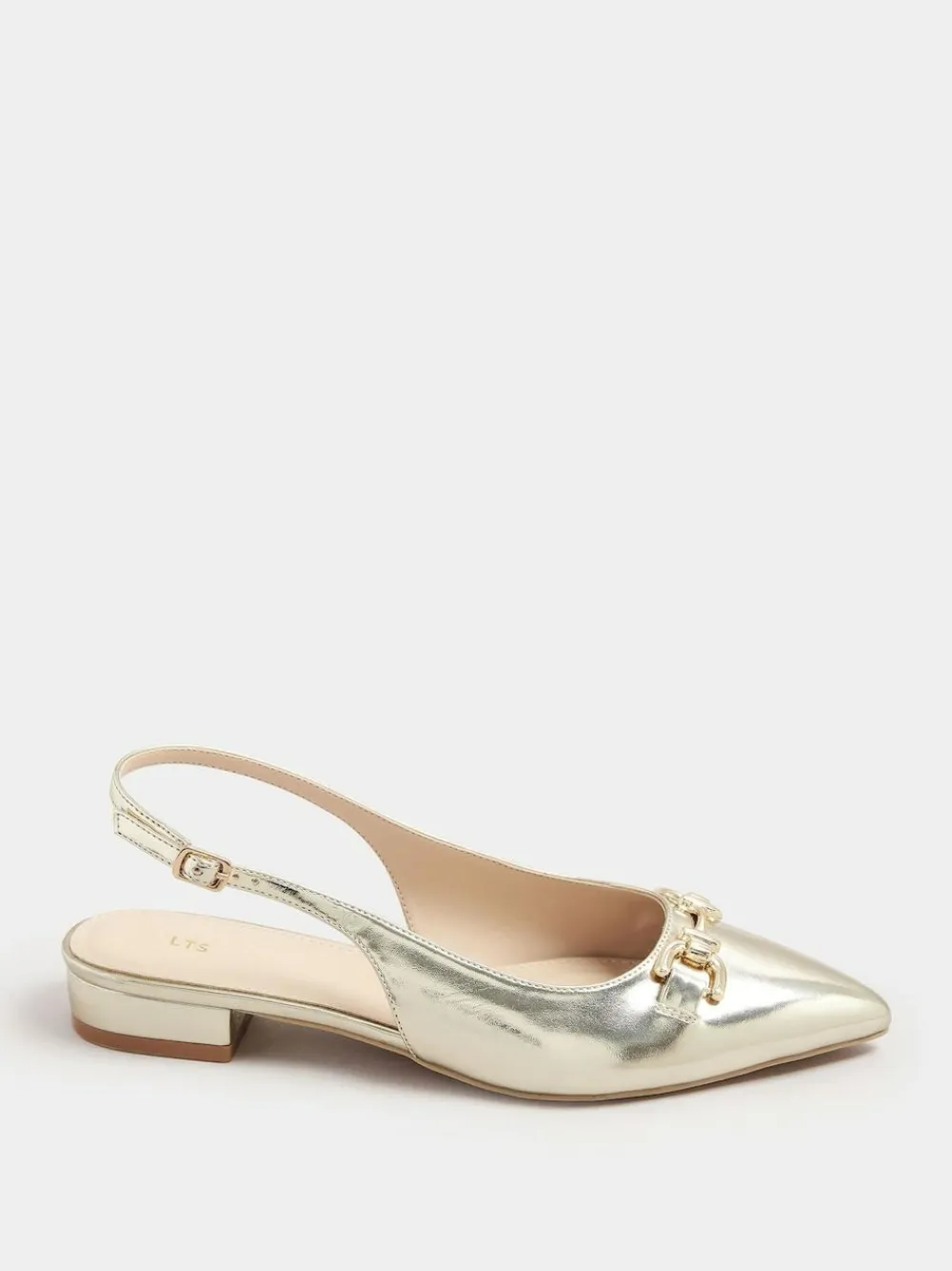 Long Tall Sally Metal Trim Sling Back Shoes^Women Flats