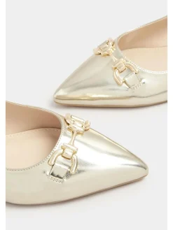 Long Tall Sally Metal Trim Sling Back Shoes^Women Flats