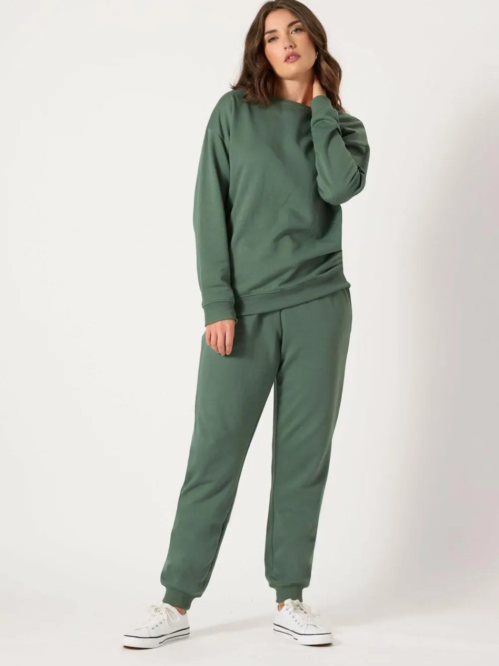 Discount Long Tall Sally Crew Neck Sweatshirt Green