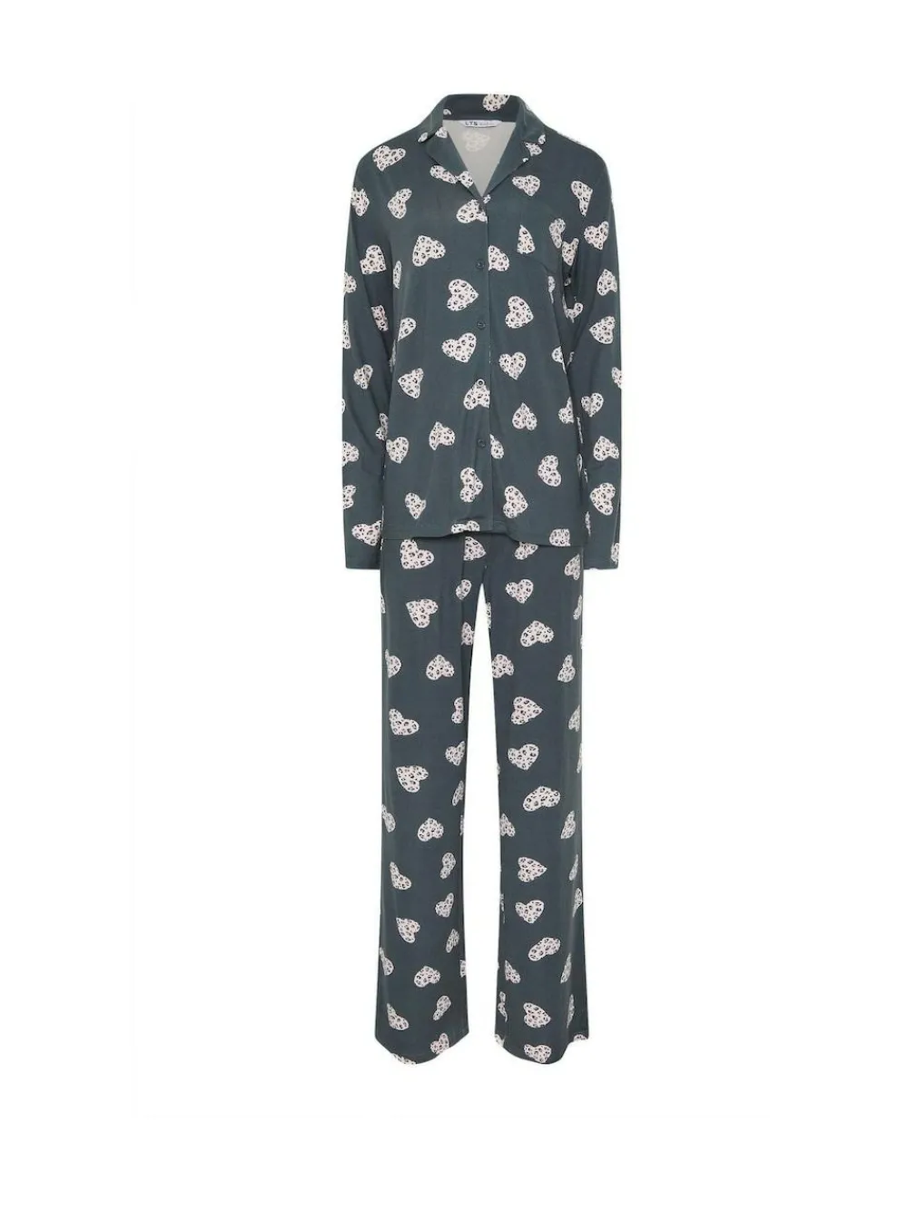 Clearance Long Tall Sally Grey Soft Touch Animal Heart Pyjamas Set